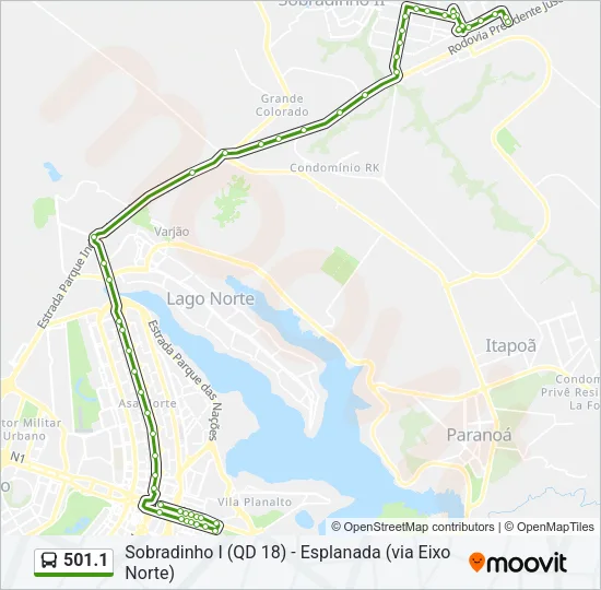 501.1 Bus Line Map