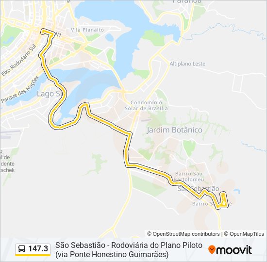 Mapa da linha 147.3 de ônibus