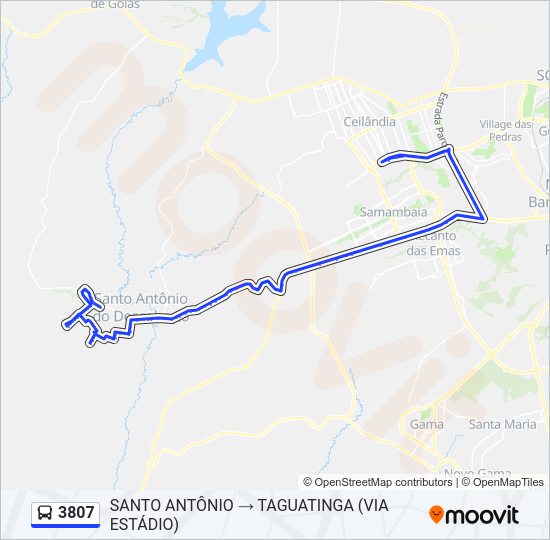 Mapa de 3807 de autobús