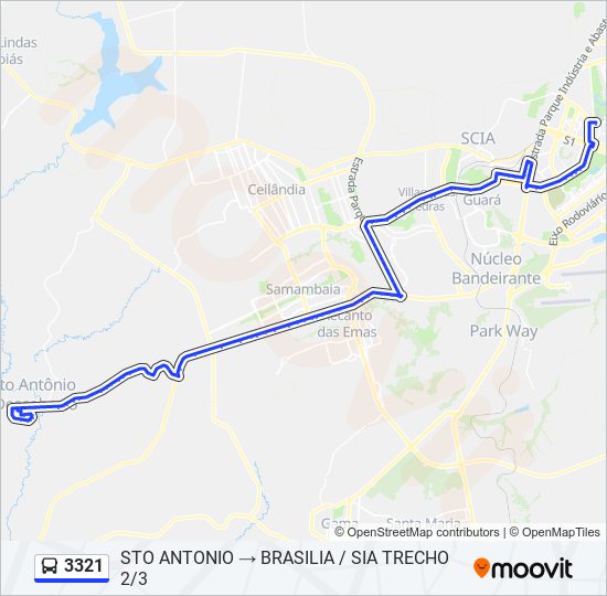 Mapa de 3321 de autobús