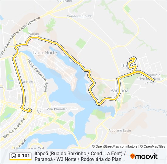 Mapa de 0.101 de autobús