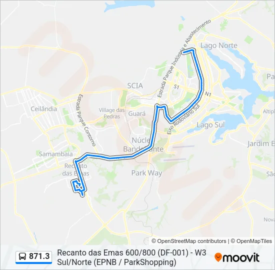 871.3 Bus Line Map