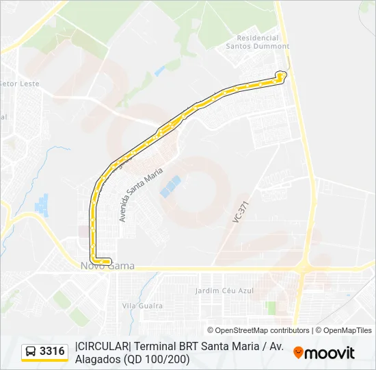 3316 Bus Line Map
