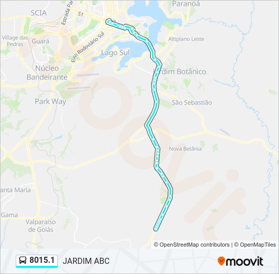 Mapa da linha 8015.1 de ônibus