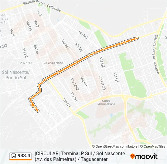 933.4 Bus Line Map