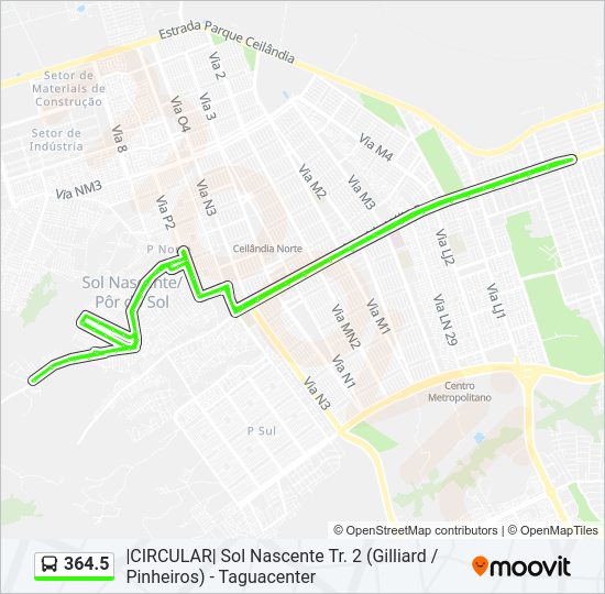 364.5 bus Line Map