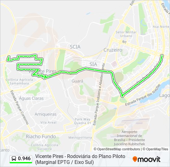 Mapa da linha 0.946 de ônibus