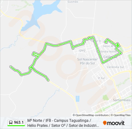 963.1 bus Line Map