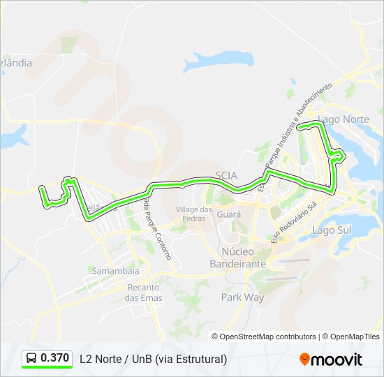 Mapa da linha 0.370 de ônibus