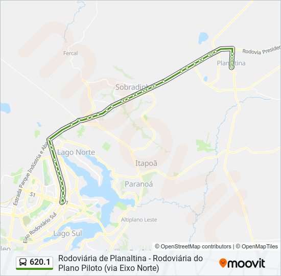 Mapa de 620.1 de autobús