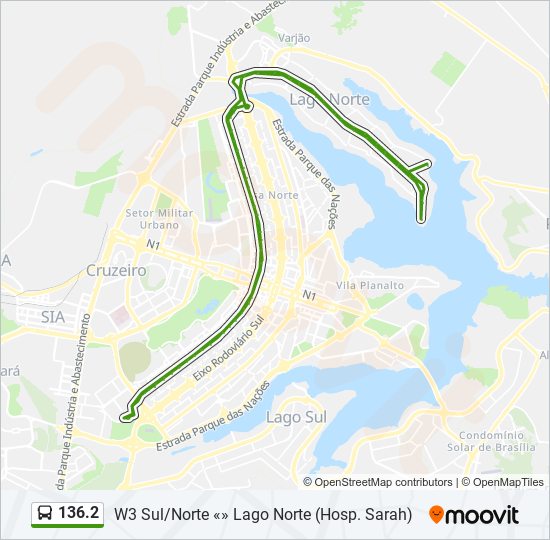 Mapa de 136.2 de autobús