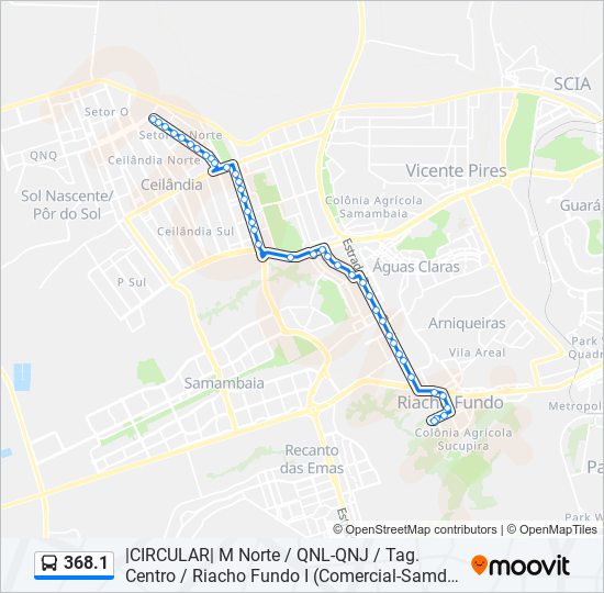 Mapa de 368.1 de autobús