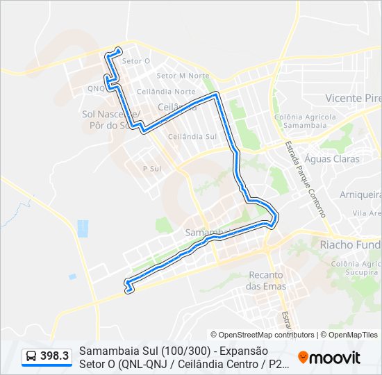 Mapa de 398.3 de autobús