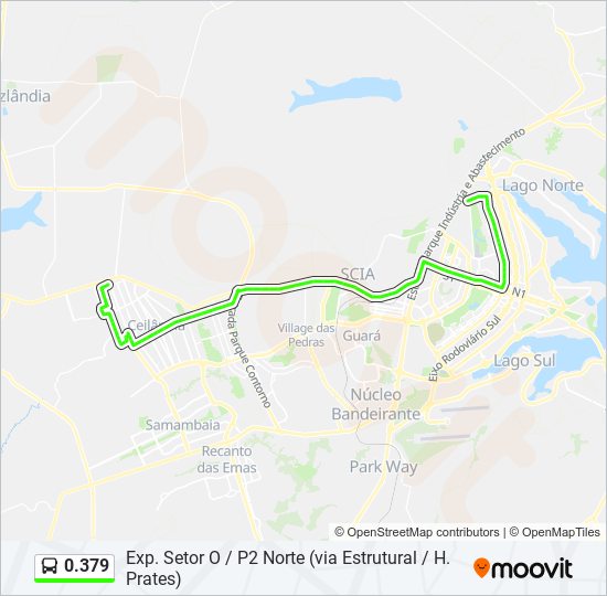 Mapa da linha 0.379 de ônibus