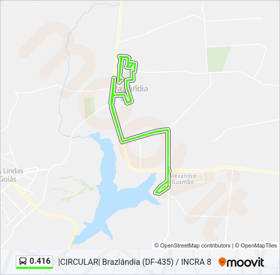 Mapa da linha 0.416 de ônibus