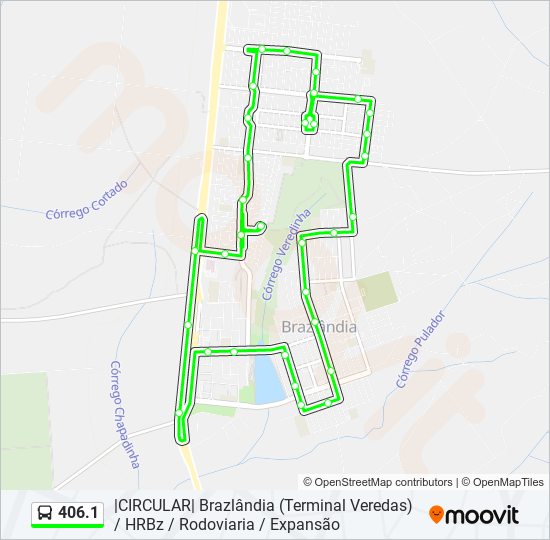 Mapa da linha 406.1 de ônibus