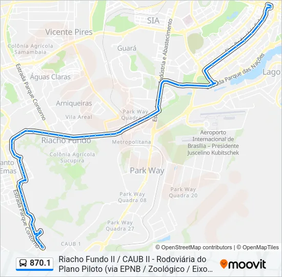 870.1 Bus Line Map