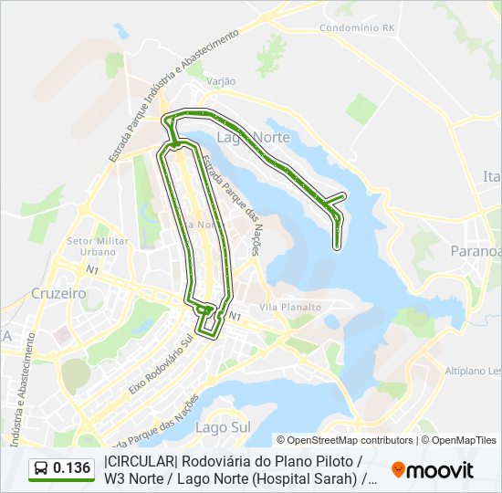 Mapa de 0.136 de autobús