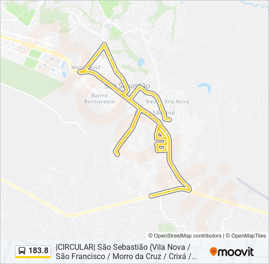 183.8 bus Line Map