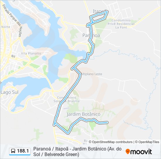 Mapa de 188.1 de autobús