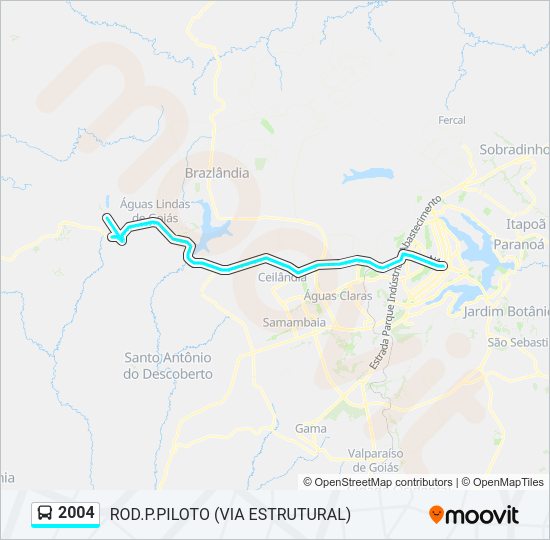 Mapa da linha 2004 de ônibus