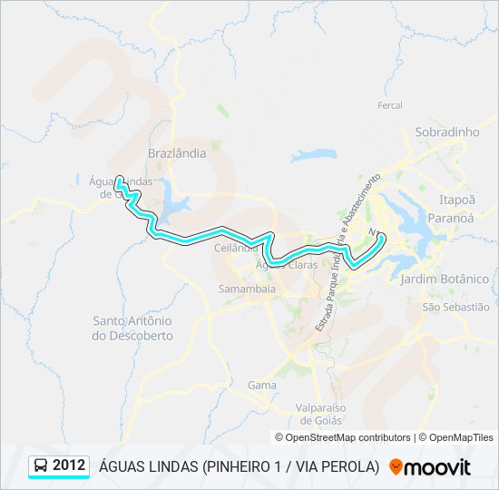 Mapa da linha 2012 de ônibus