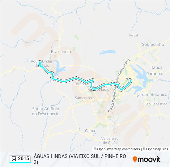 Mapa da linha 2015 de ônibus