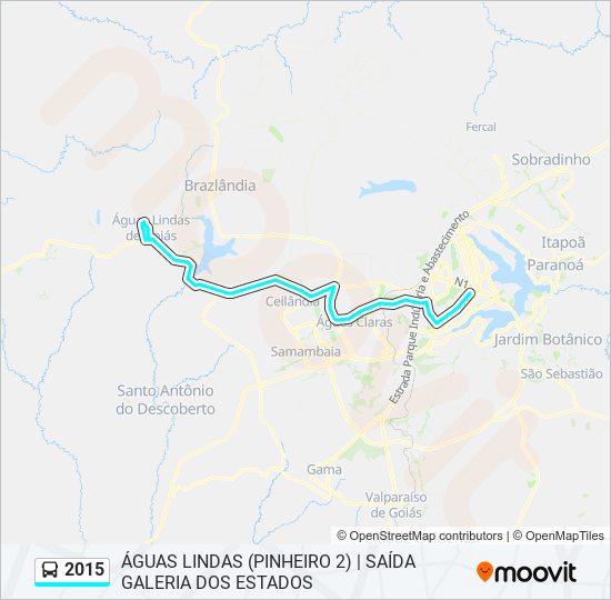 Mapa da linha 2015 de ônibus