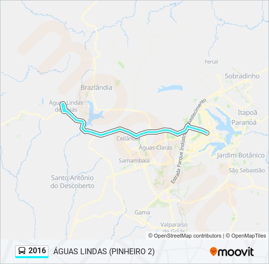 Mapa da linha 2016 de ônibus