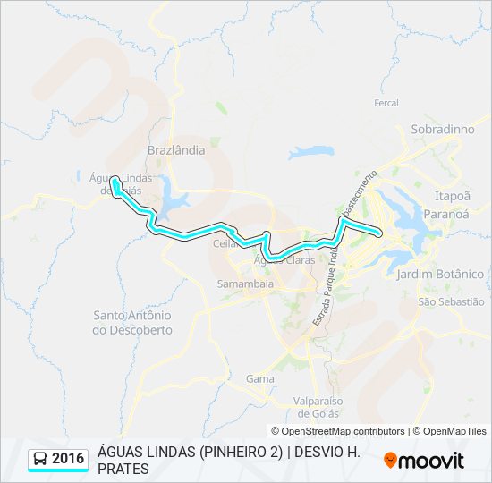 Mapa da linha 2016 de ônibus