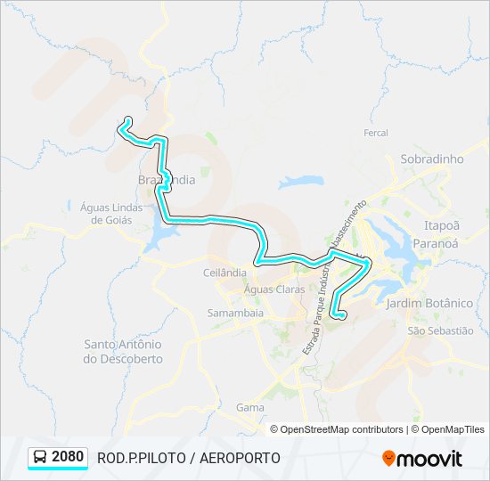 Mapa de 2080 de autobús