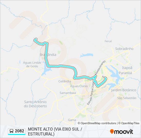 Mapa de 2082 de autobús