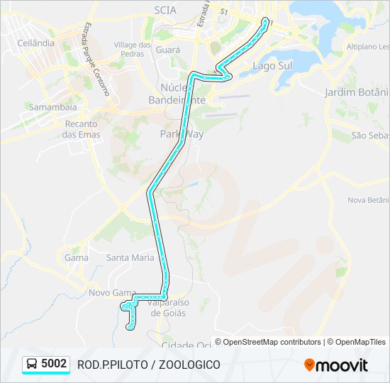 Mapa de 5002 de autobús