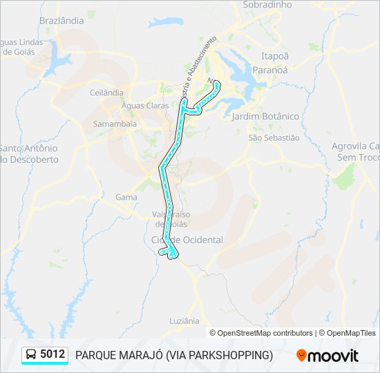 Mapa de 5012 de autobús