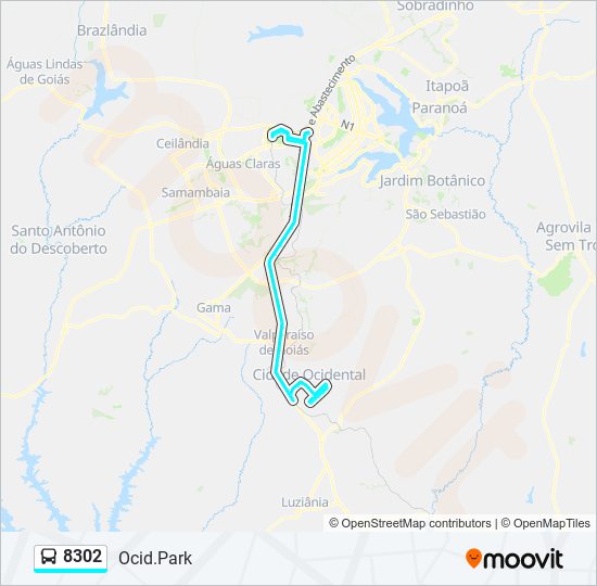 Mapa de 8302 de autobús