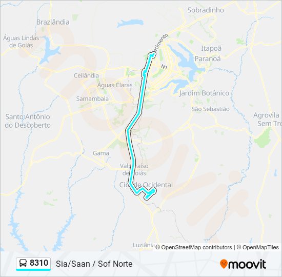 Mapa de 8310 de autobús