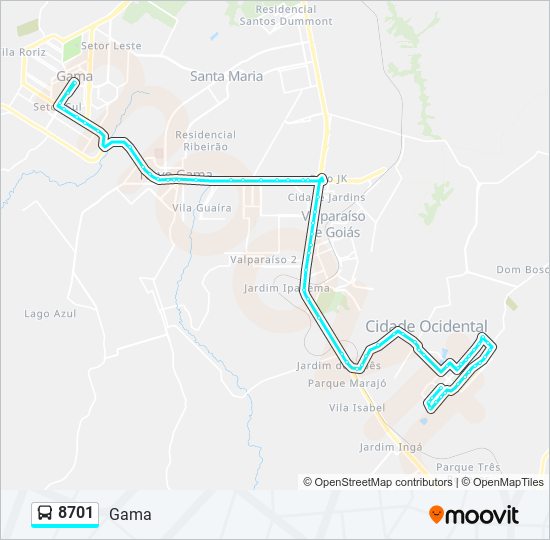 Mapa de 8701 de autobús