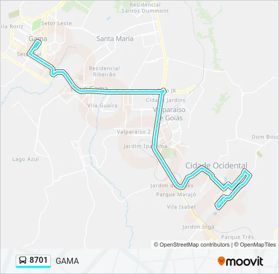 8701 Bus Line Map