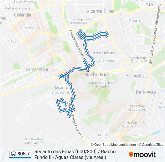 Mapa de 805.7 de autobús