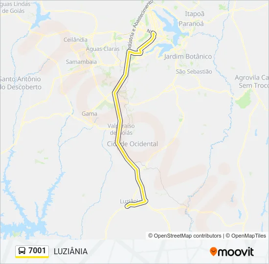 7001 Bus Line Map