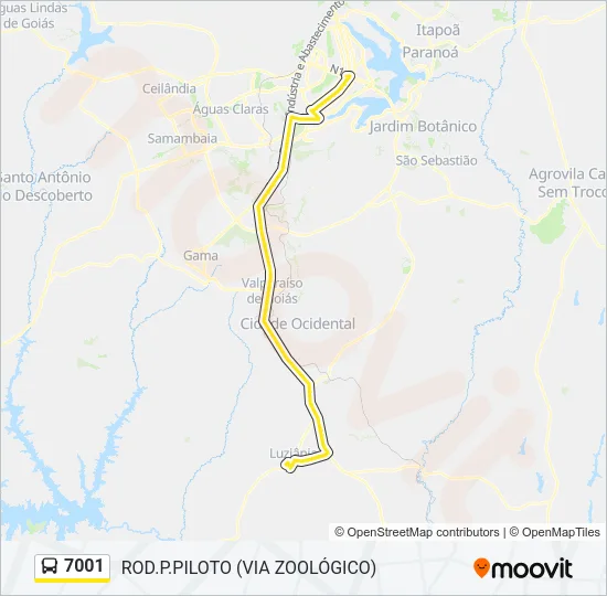 7001 Bus Line Map