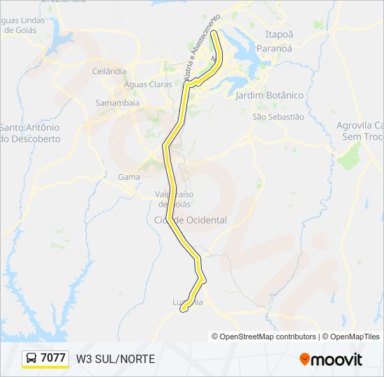 7077 bus Line Map