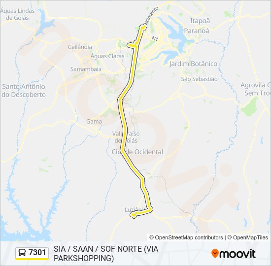 Mapa de 7301 de autobús