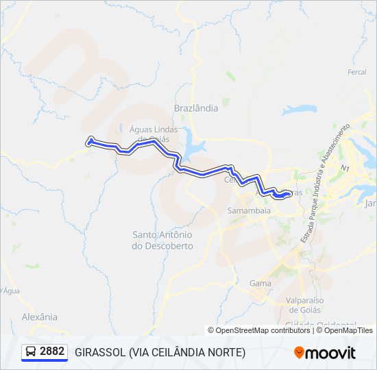 Mapa de 2882 de autobús