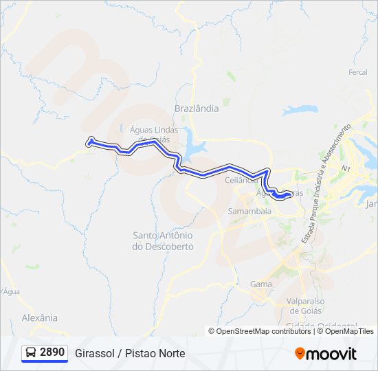 Mapa de 2890 de autobús