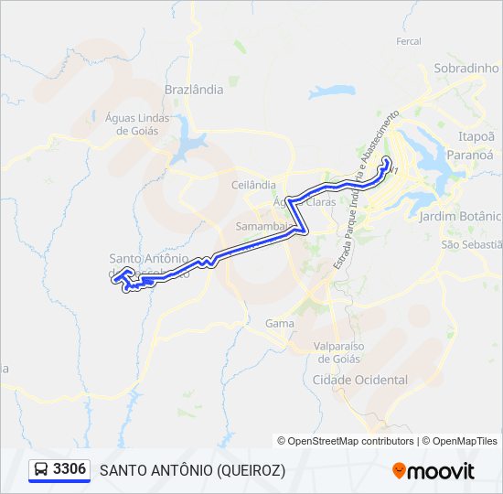 Mapa da linha 3306 de ônibus