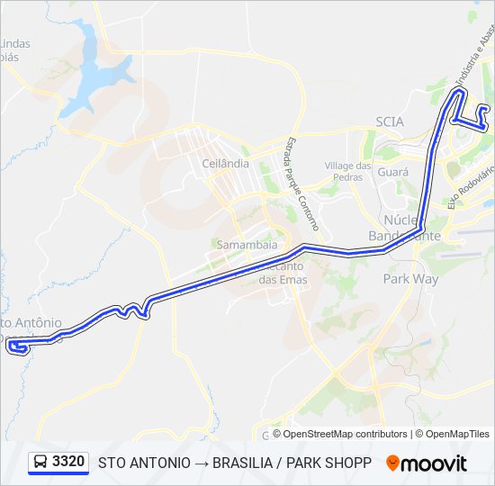 Mapa de 3320 de autobús