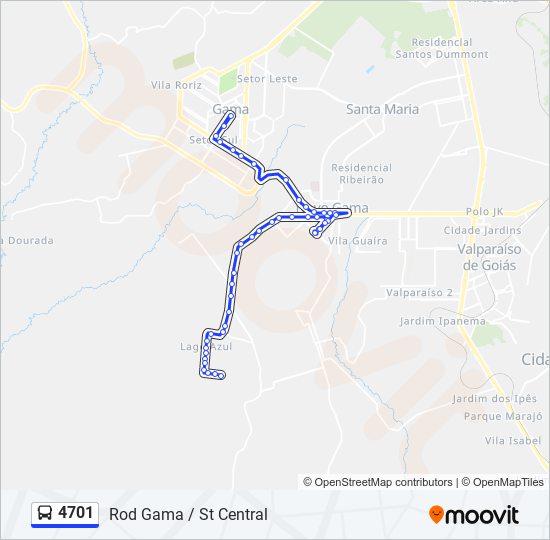 Mapa de 4701 de autobús