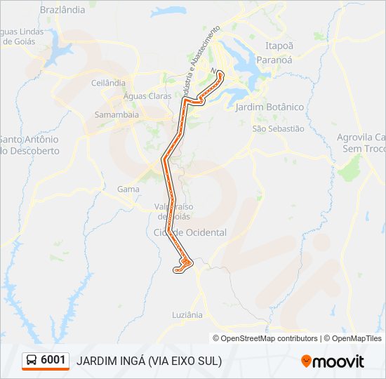 6001 bus Line Map