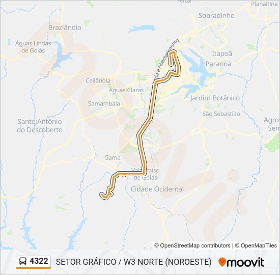 Mapa de 4322 de autobús